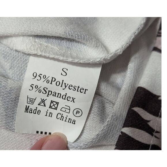 Women's Leopard Print Long Sleeve Top & Drawstring Short Set 2pc Loungewear Sz S - Picture 7 of 15